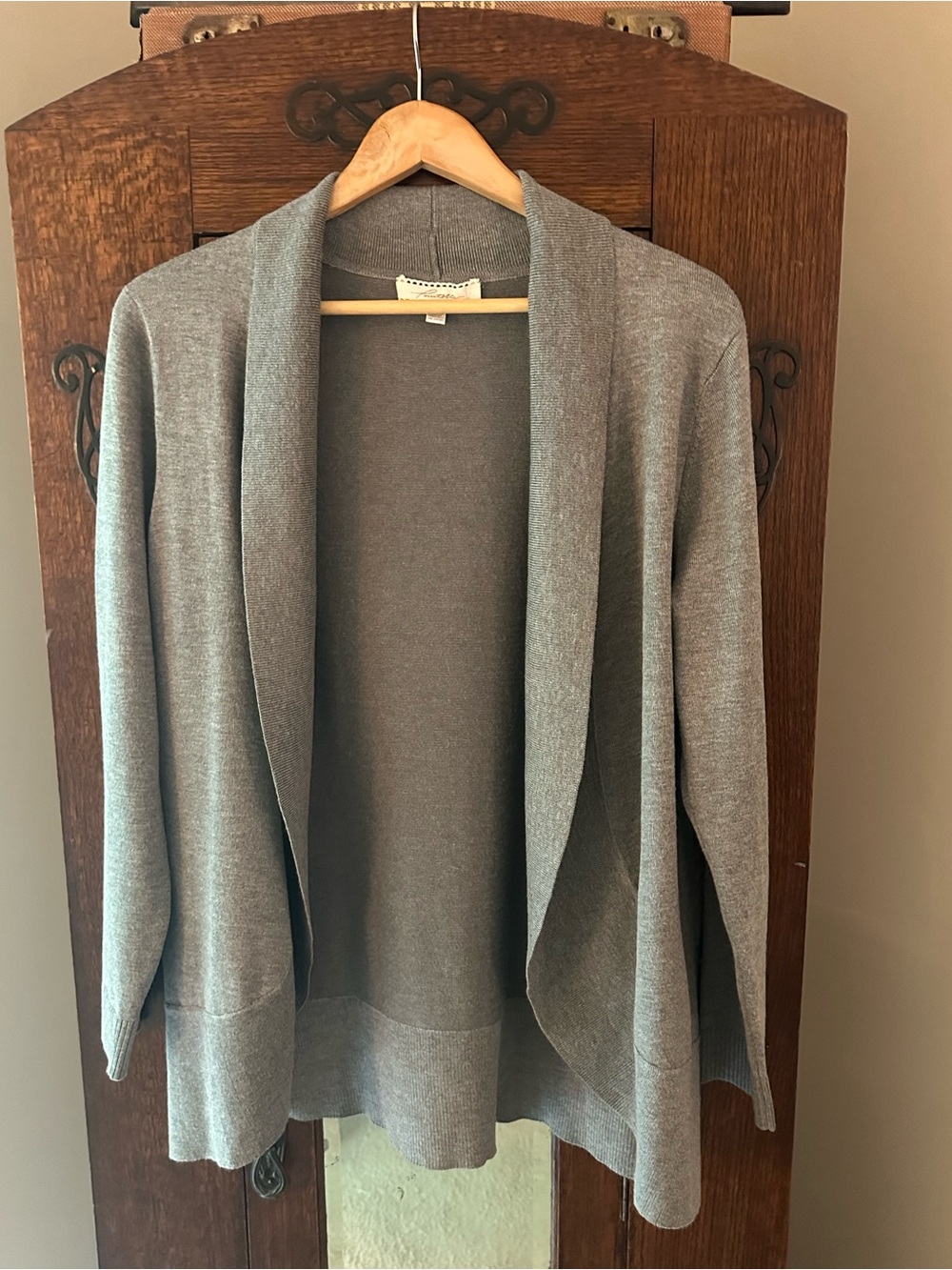 Lightweight Open-Front Cardigan Sweater - Gray